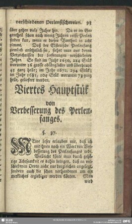Viertes Hauptstük von Verbesserung des Perlenfanges