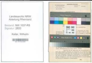 Entnazifizierung Wilhelm Keller , geb. 17.04.1900 (Postsekretaer)