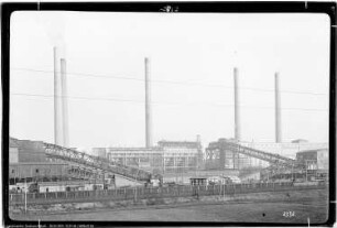 Me Gesamt, Blick vom Bahndamm, Bau Me 108 Tiefbunker für Braunkohle mit Überdachung, Me 111 Zentralstation für Kohlen- und Koksförderanlage, Me 202, 203 Dampfkesselhaus