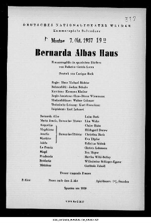 Bernarda Albas Haus