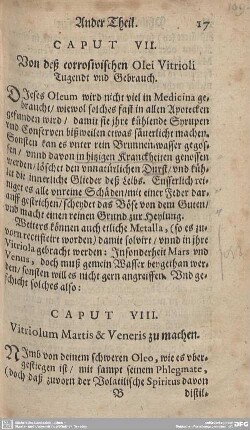 CAPUT VIII. Vitriolum Martis & Veneris zu machen.