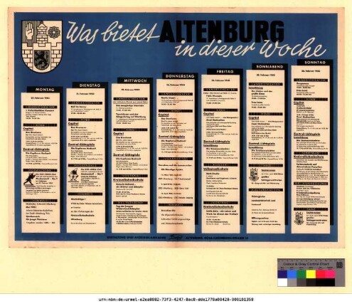 Originaltitel: Was bietet Altenburg in dieser Woche 20. Februar bis 26. Februar 1950