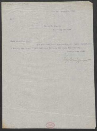 Brief an J. Quast : 29.12.1913