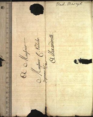 1) M. S. van Maseyk an Niebuhr in Alexandrette, Aleppo, 9. Juli 1766