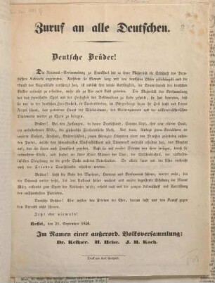 Zuruf an alle Deutschen.