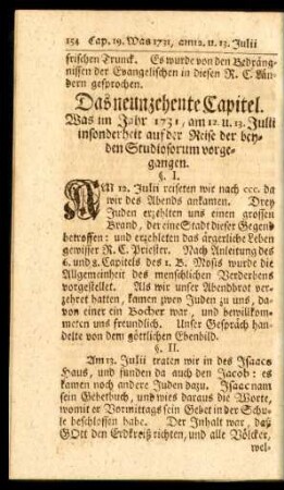 Das neunzehente Capitel. Was im Jahr 1731, am 12. u. 13. Julii ... vorgegangen.