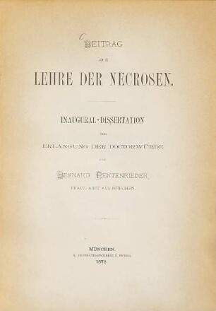 Beitrag zur Lehre der Necrosen