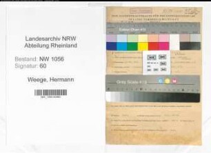 Entnazifizierung Hermann Weege , geb. 07.07.1889 (Landwirt)