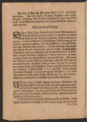 Visitation zu Leiptzig