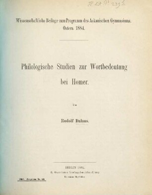 Bericht über das Schuljahr .... 1883/84