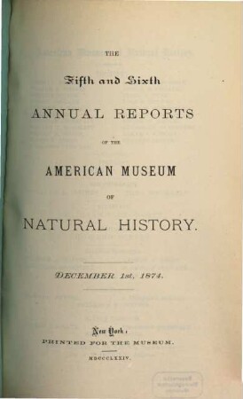 Annual report : for the year .... 5/6. 1874