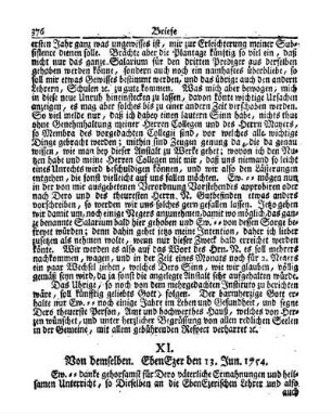XI. Von demselben. Ebenezer in Georgien den 13. Jun. 1754.
