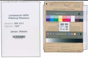 Entnazifizierung Wilhelm Jansen , geb. 09.06.1920 (Zeichner)