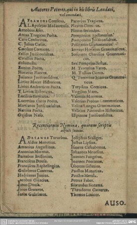 Recentiorum Nomina, quorum scriptis adjuti sumus