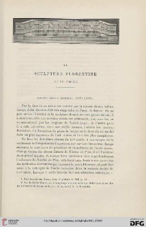 3. Pér. 14.1895: La sculpture florentine au XVe siècle, [3], Jacopo della Quercia (1371 - 1438)