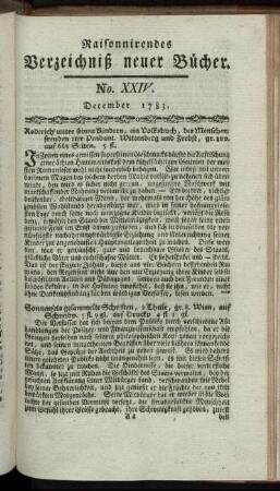No. XXIV. December 1783.
