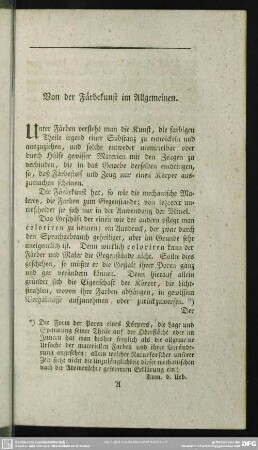 Von der Färbekunst im Allgemeinen