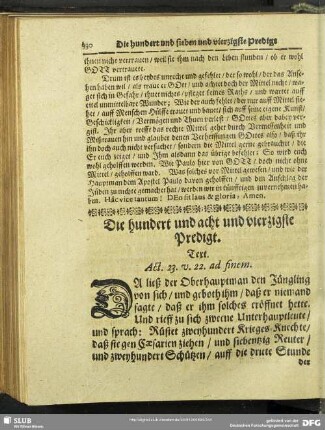 Die hundert und acht und vierzigste Predigt