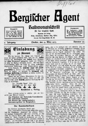Bergischer Agent. 1903-1905