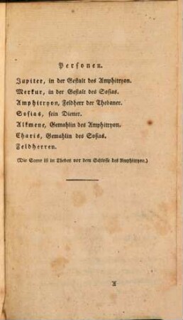 Amphitryon, ein Lustspiel : Hrsg. von Adam H. Müller