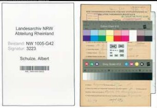 Entnazifizierung Albert Schulze , geb. 16.02.1888 ()