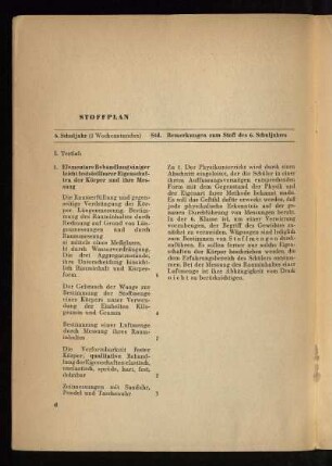 Stoffplan: 6. Schuljahr
