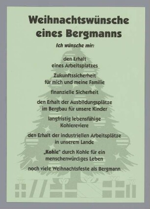Weihnachtswünsche eines Bergmanns