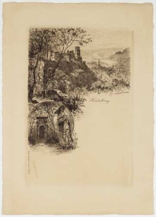 Heidelberg, Stadt und Schloss von Osten