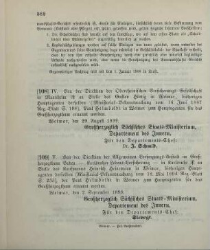 109. Ministerial-Bekanntmachung, betreffend Wechsel in der Hauptagentur der Allgemeinen Versorgungs-Anstalt im Großherzogthum Baden - Karlsruher Lebens-Versicherung - in Karlsruhe