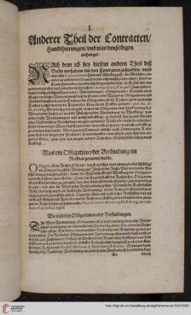 Titel deß andern Theils. Von Contracten/Obligationen/Actionen/...
