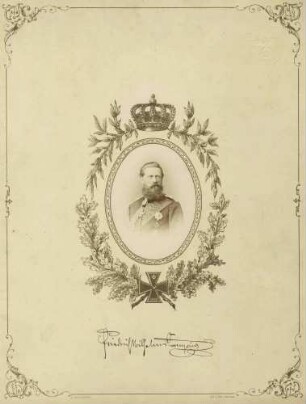 Kronprinz Friedrich Wilhelm von Preußen, in Uniform mit Orden, [Chef des Lehr-Infanterie-Bataillons?], Brustbild