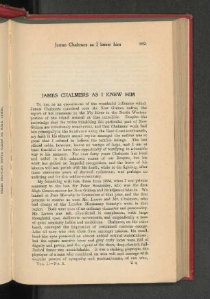 James Chalmers as I Knew Him.