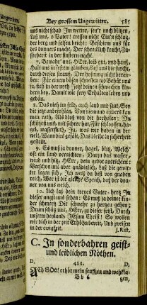 C. In sonderbahren geist- und leiblichen Nöthen