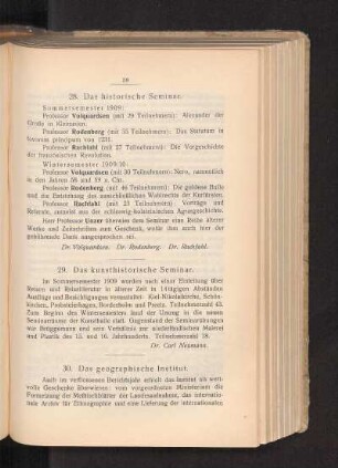 29. Das kunsthistorische Seminar.