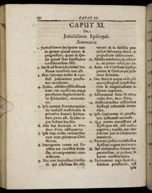 Caput XI. De Jurisdictione Episcopali.