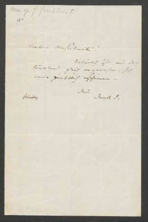 Brief an Wilhelm Joseph von Wasielewski : o.D.