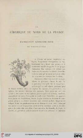 2. Pér. 6.1872: La céramique du Nord de la France : exposition rétrospective de Valenciennes
