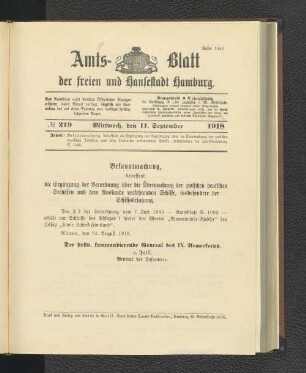 No. 219, 11. September 1918