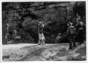 Felsenbühne Rathen. "Der Schatz im Silbersee" von Karl May. Aufführung 1941 oder 1942 (1940: Wild-West-Spiele nach Karl May mit "Schatz im Silbersee" und "Ölprinz" mit dem Zirkus Sarrasani)
