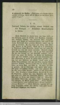 §. 18. Landgraf Ludwig der Heilige nimmt Abschied von den Seinigen – Elisabeth´s Standhaftigkeit in Leiden
