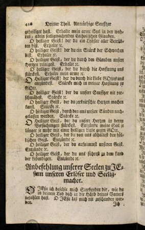 416-425, Anbefehlung unserer Seelen zu Jesum unseren ...; ...