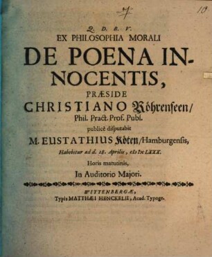 Ex philosophia morali, de poena innocentis