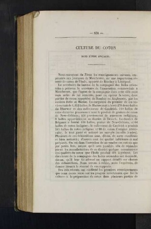 Culture du coton.