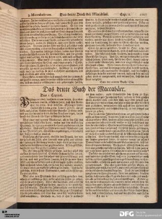 Das dritte Buch der Maccabäer.