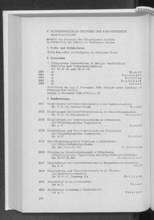 C. Schulpraktische Übungen und Pädagogische Hospitationen