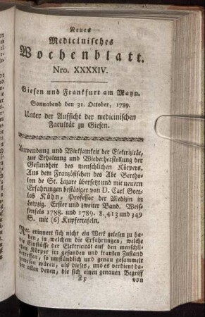 Nro. XXXXIV. Sonnabend den 31. October, 1789.
