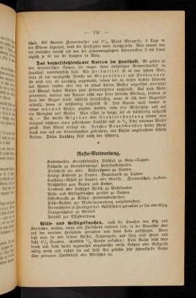 151-152, Reste-Verwertung