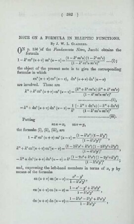 Note on a formula in elliptic functions.