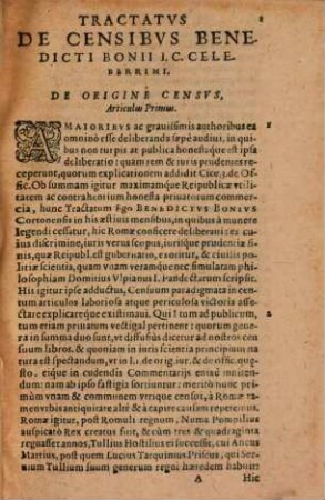 Tractatus de censibus sive censuariis contractibus