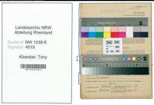 Entnazifizierung Tony Kloecker , geb. 03.09.1905 (Kinderaerztin)
